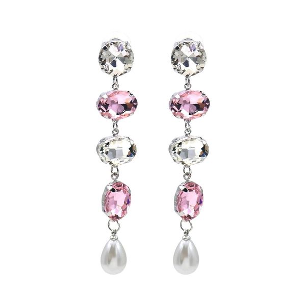 Hovedbilde E1145-002G  Ørepynt bling m/perle  - rosa ...