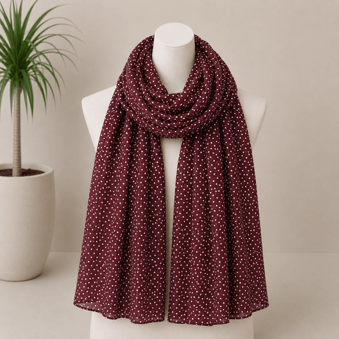 Hovedbilde C309 Skjerf viscose  - burgunder