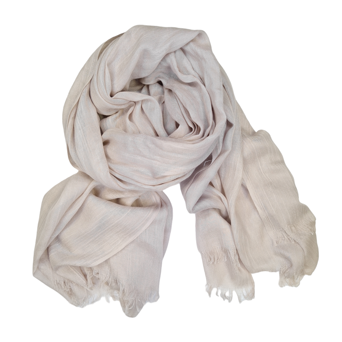 Ensfarget skjerf i viscose og modal - beige
