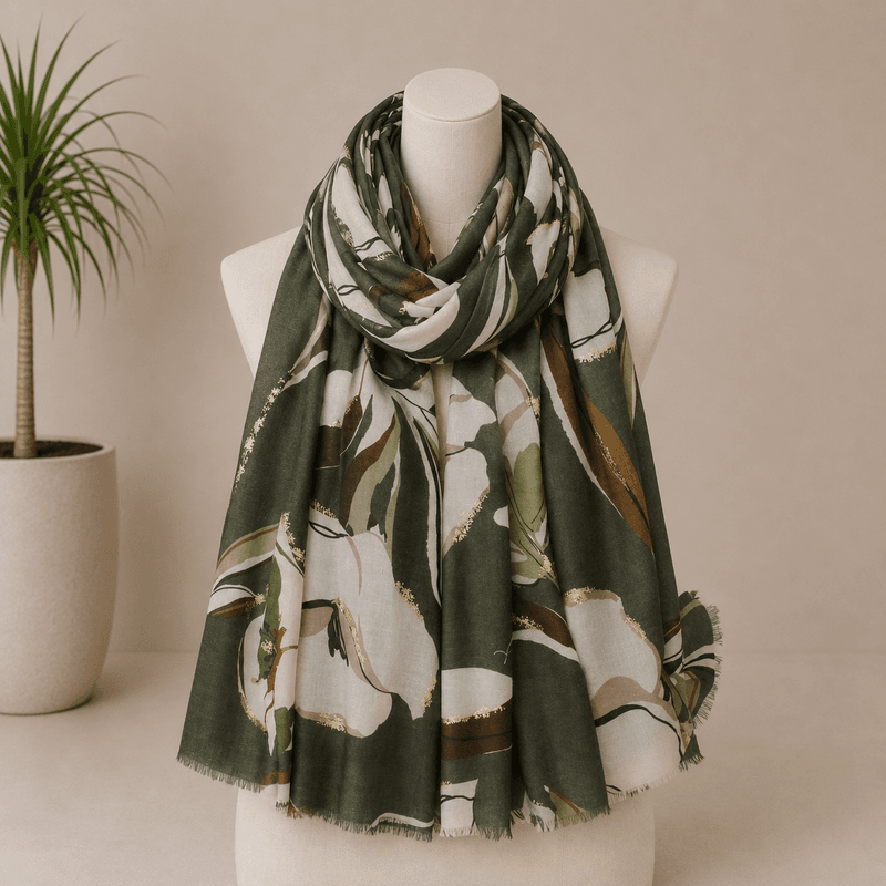 C318 Skjerf viscose  - grønn