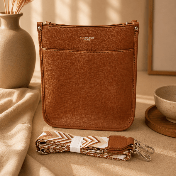 Hovedbilde FL8578 veske crossover imitert skinn - cognac