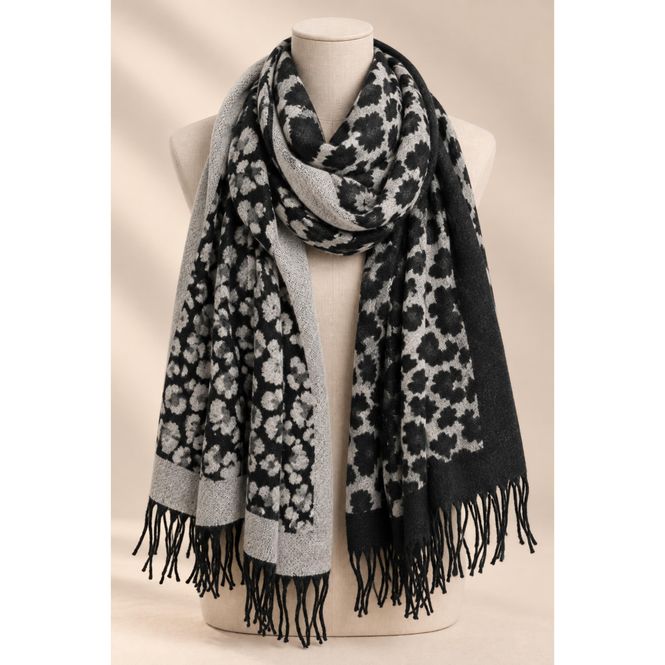 Hovedbilde WJL-26117 Skjerf ullmix  - sort KUN 1STK 