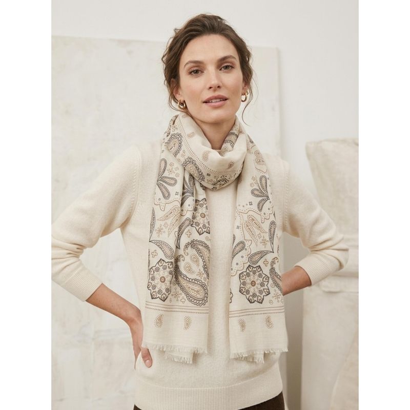 C311 Skjerf viscose  - offwhite