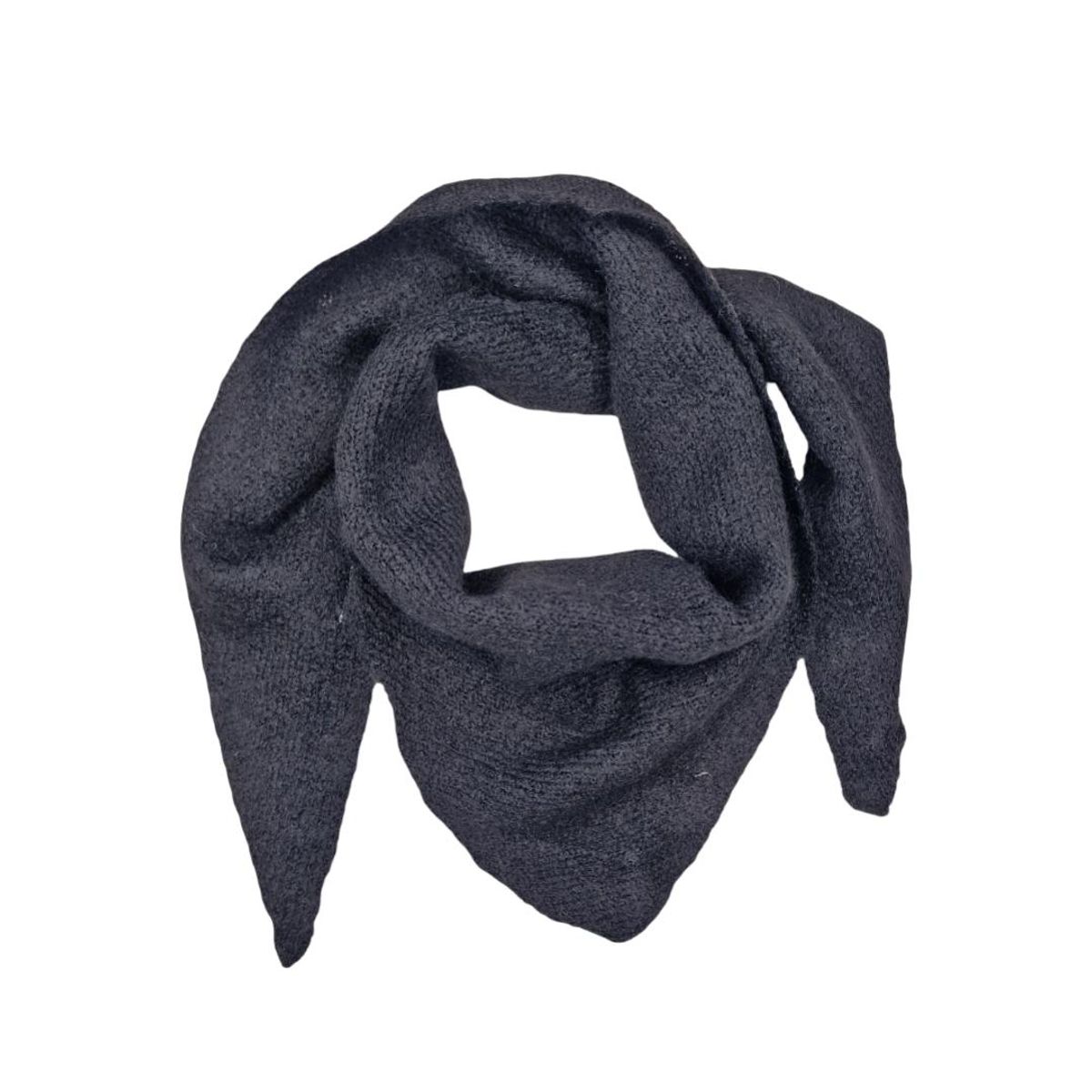 ZY1807  Lite trekantskjerf ullmix  - sort