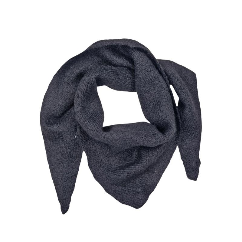 ZY1807  Lite trekantskjerf ullmix  - sort