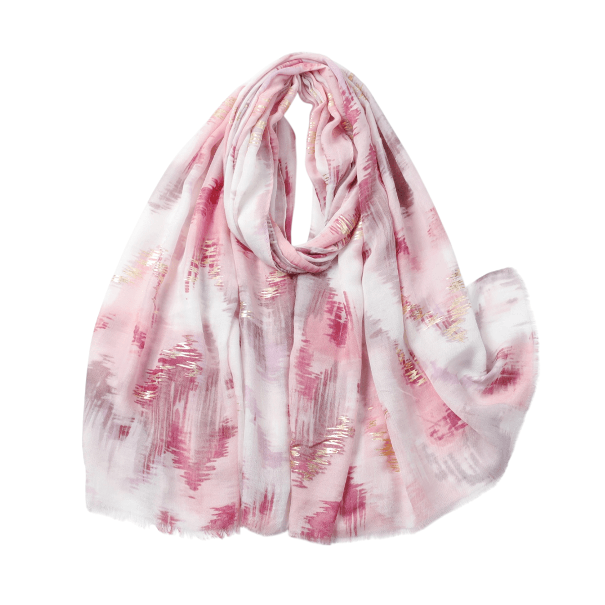 C215 Skjerf viscose/bomull - rosa