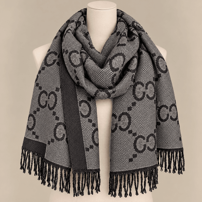 Hovedbilde RE434 Soft skjerf i viscose tosidig - sort