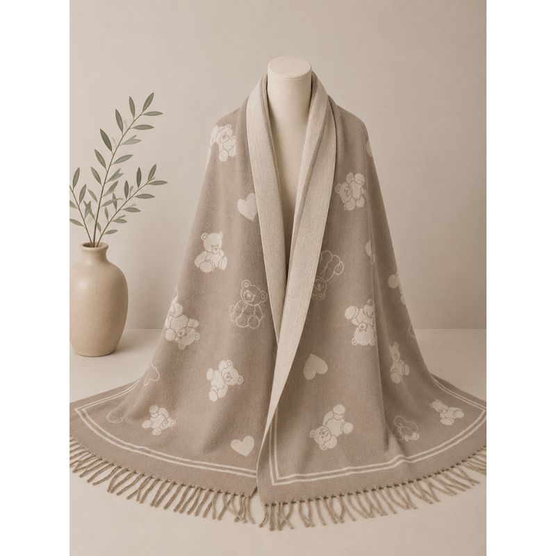 RE-X16 Skjerf mellomtykk viscose - beige/taupe