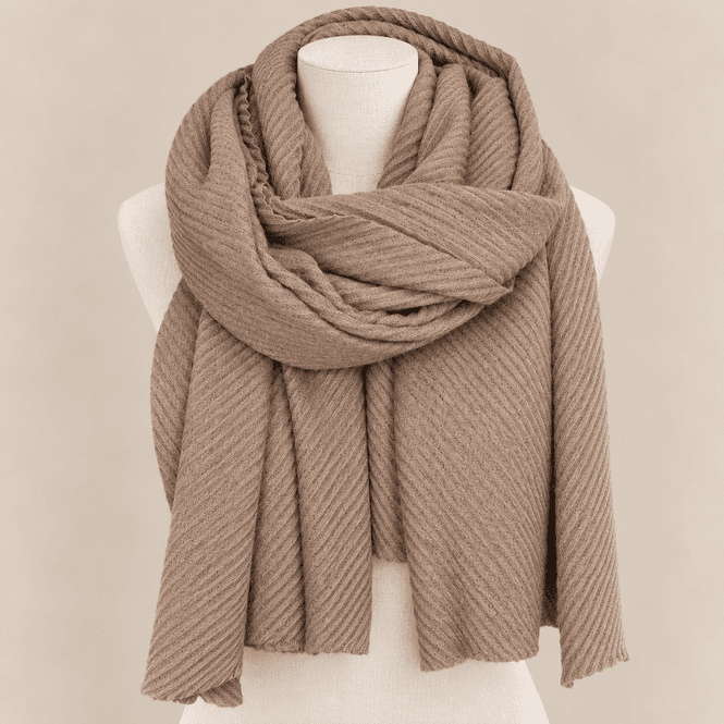 Hovedbilde WAN-26081 Mellomtykt skjerf viscose - brun