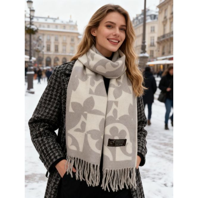 Hovedbilde F4092 Skjerf ullmix - beige