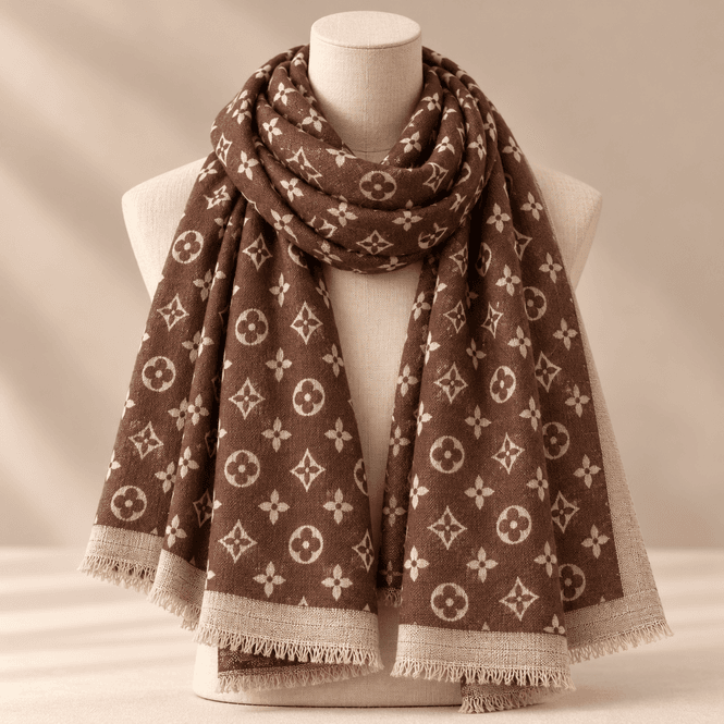 Hovedbilde RY23014 Skjerf ullmix - brun