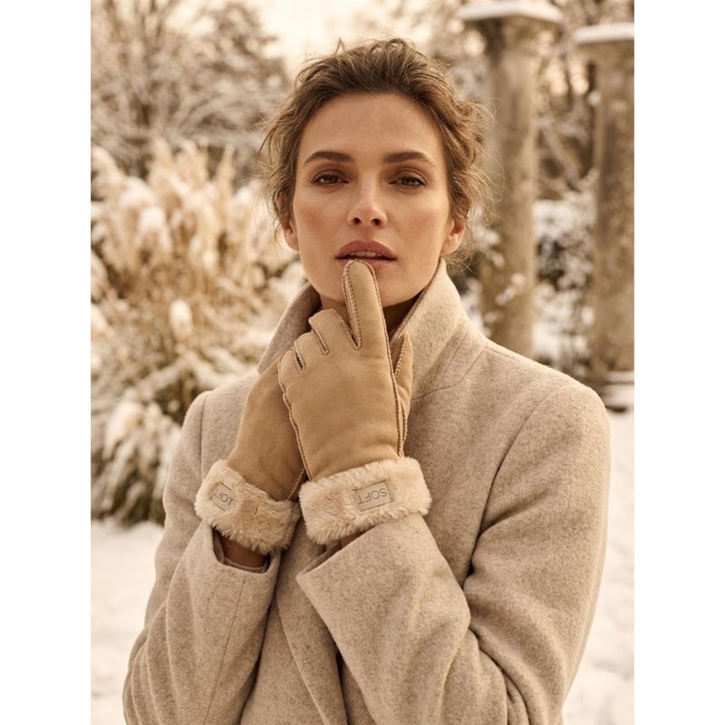 GT0112 Hansker semsket  - beige