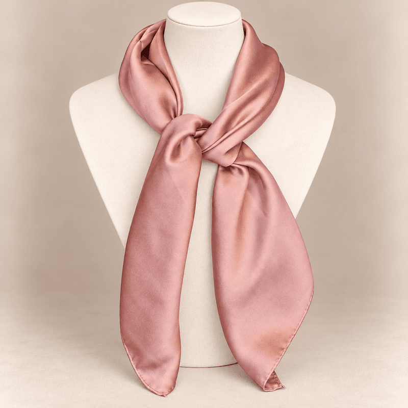 Ensfarget skjerf silkelook - dusty rose