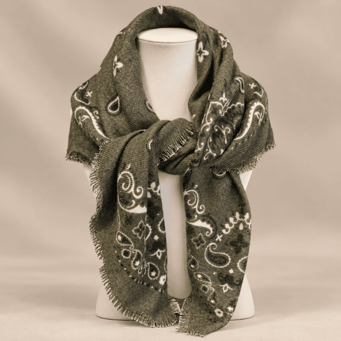 Hovedbilde FA37299 Lite skjerf ull & viscose - army grønn