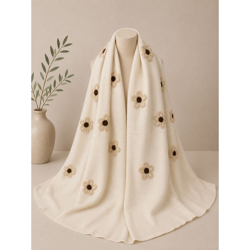 RE-L45 Skjerf mellomtykk viscose - offwhite/beige