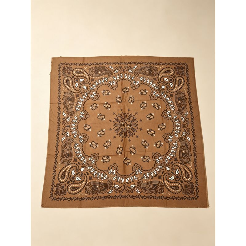 CN110-02 Firkantet skjerf ullmix - tobacco brun