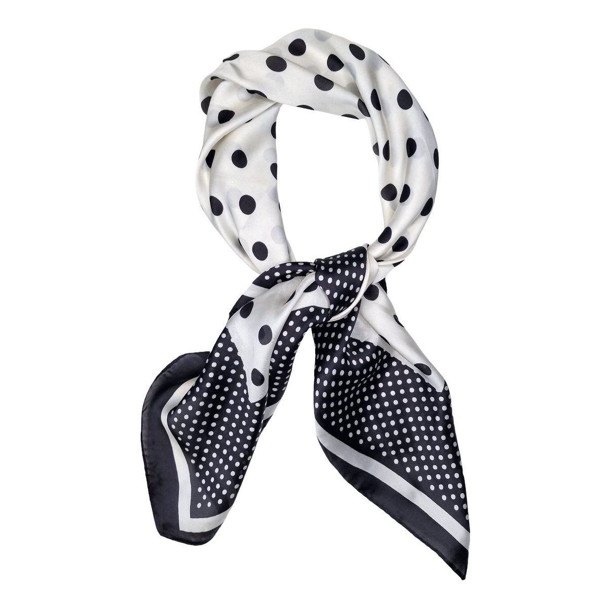 RE-JS47 Lite skjerf polka silke/viscose - sort