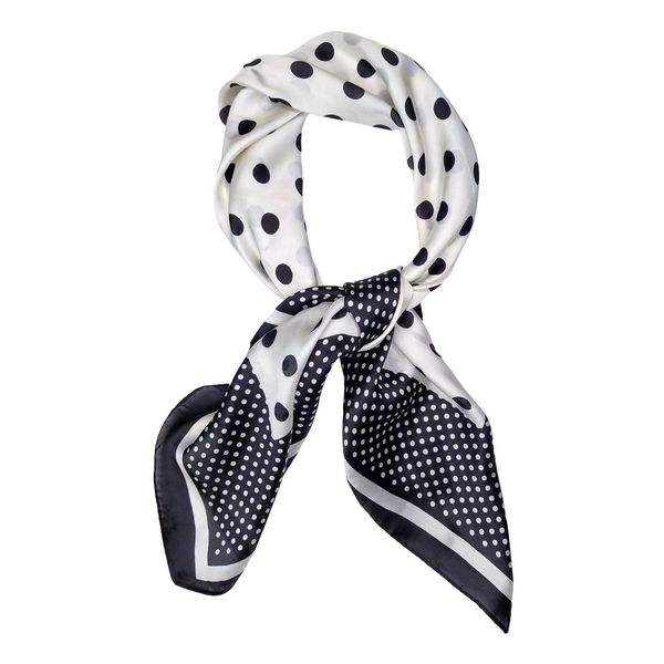 Hovedbilde RE-JS47 Lite skjerf polka silke/viscose - sort