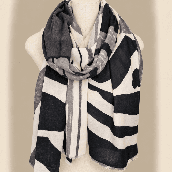 Hovedbilde 113072 Vanlig skjerf viscose abstrakt  - sort