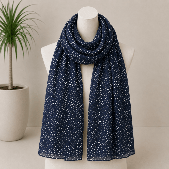 Hovedbilde C309 Skjerf viscose  - marine blå